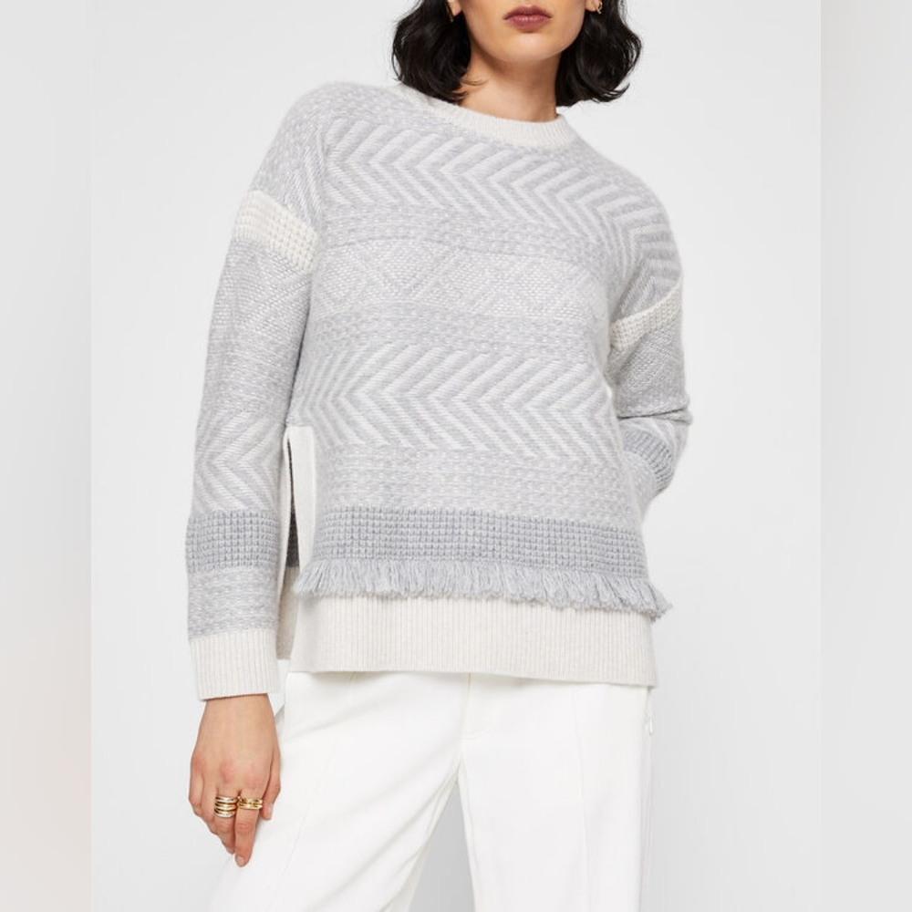 NWT cashmere fringe sweater club monaco